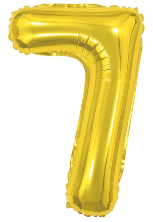 BALAO METALIZADO NUMERO DOURADO 40CM N°7 BRINK