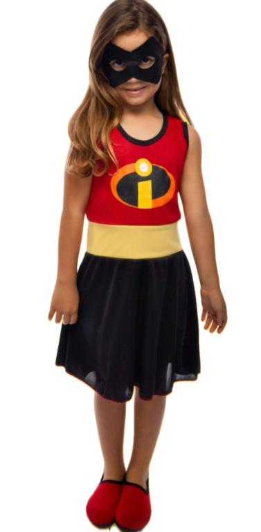 FANTASIA OS INCRIVEIS VESTIDO + MASCARA TAM. M