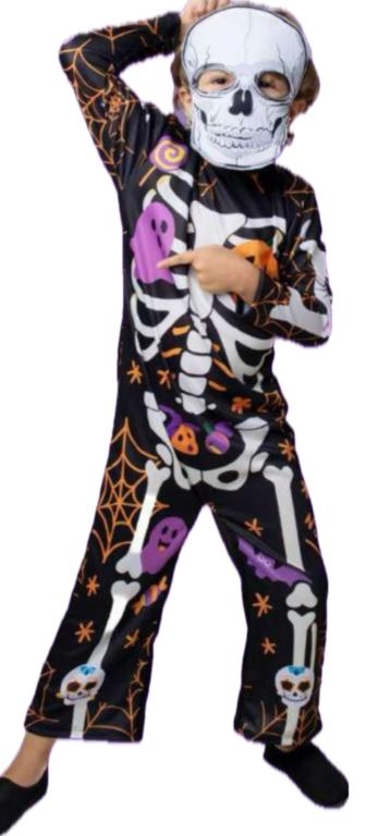 FANTASIA ESQUELETO MACACAO LONGO + MASCARA TAM. GG