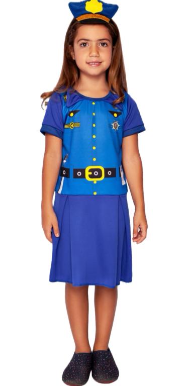 FANTASIA POLICIAL VESTIDO + TIARA TAM. P