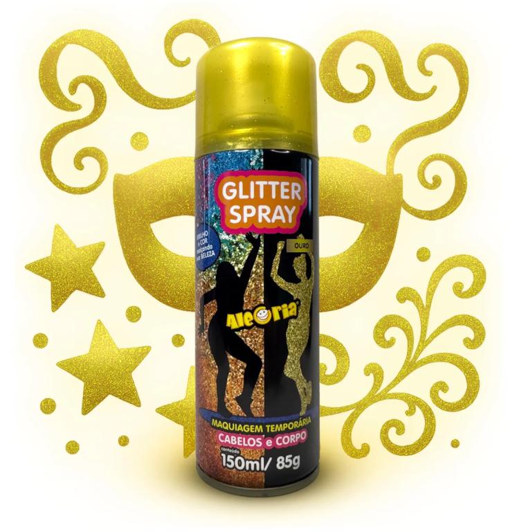 GLITTER SPRAY CABELO E CORPO OURO 150ML