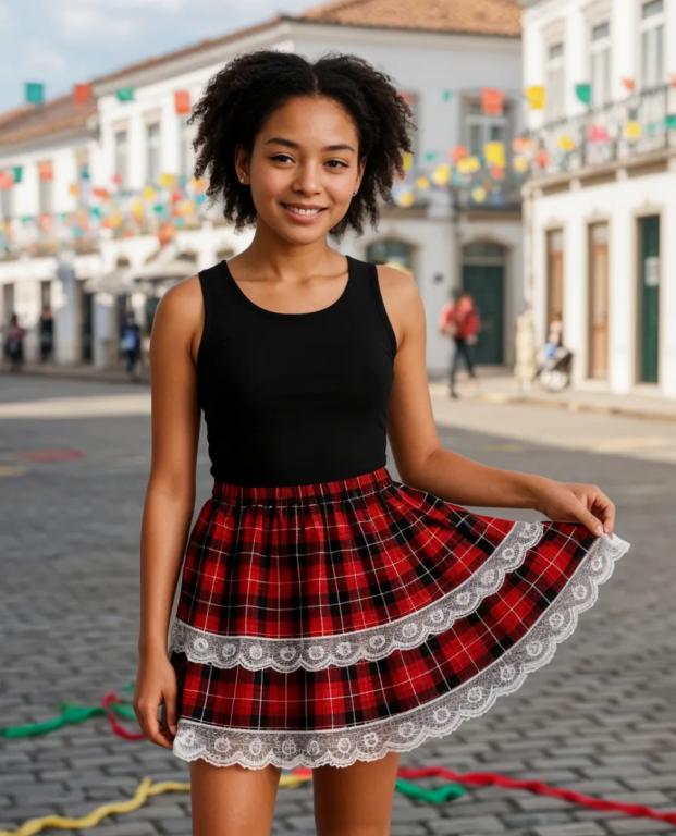 SAIA JUNINA XADREZ 30CM