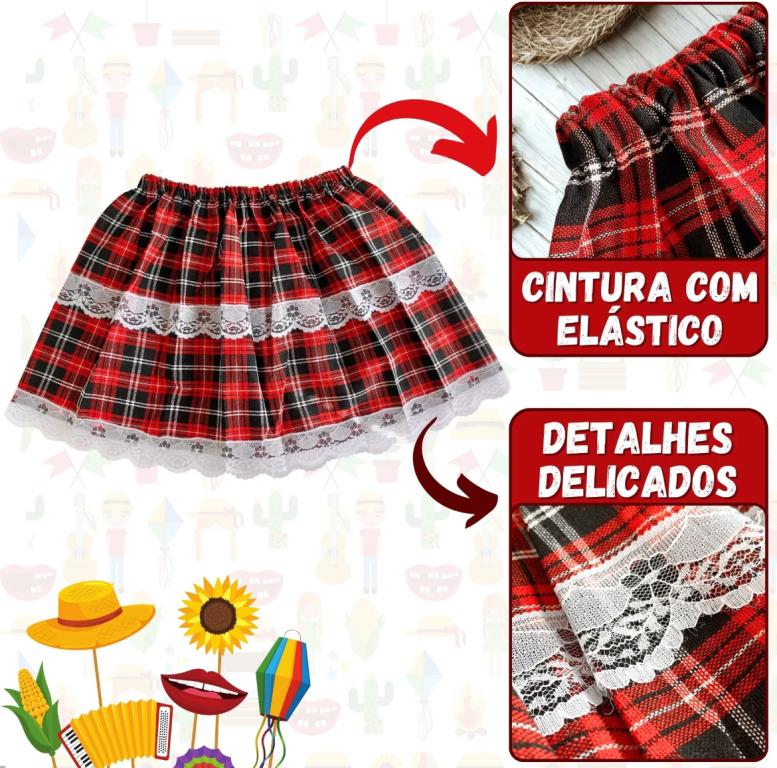 SAIA JUNINA XADREZ 30CM