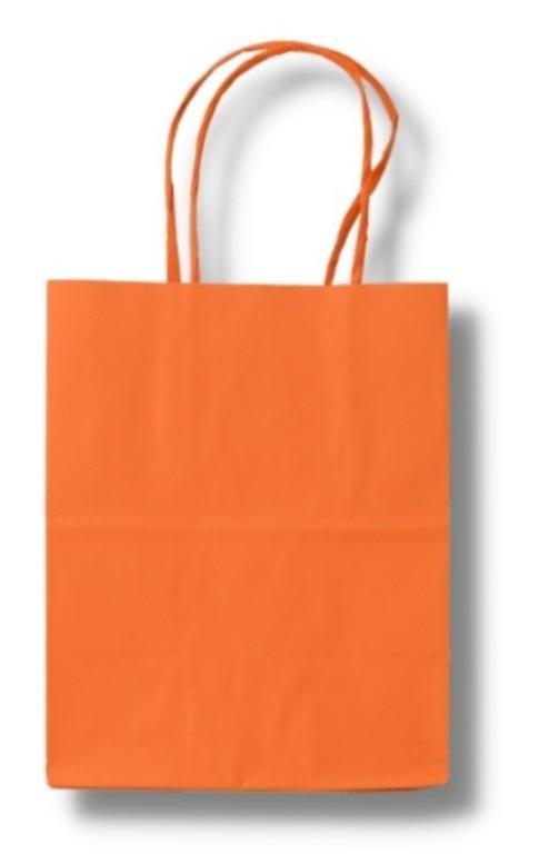 SACOLA PAPEL SURPRESA 14X16X8 LARANJA C/10UN