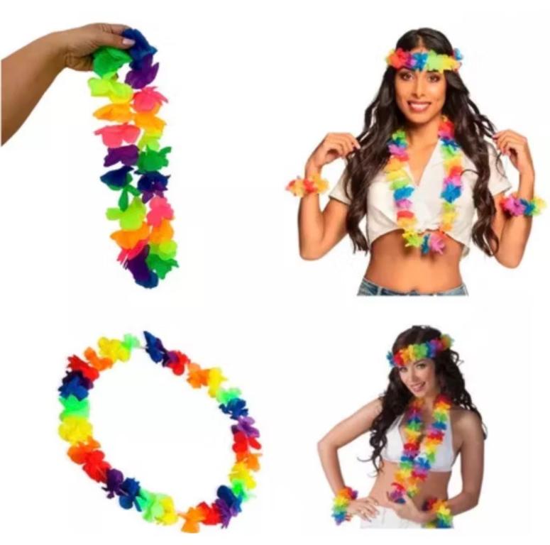 COLAR HAVAIANO FLOR DUPLA