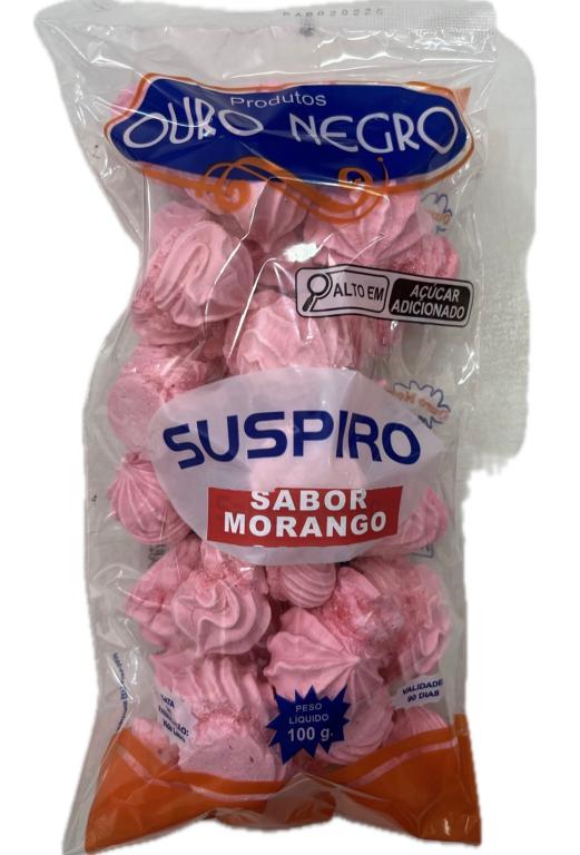 SUSPIRO OURO NEGRO SABOR MORANGO 100G