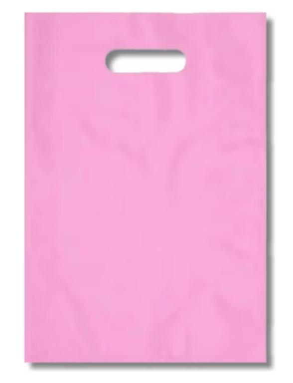 SACOLA PLAST. BOCA DE PALHACO ROSA BEBE 25X35 C/50UN