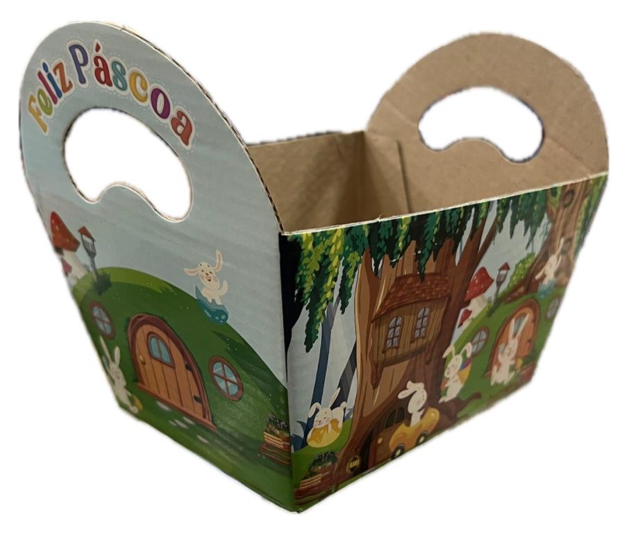 CESTA PAPEL FELIZ PASCOA REF 10168