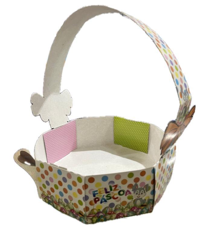CESTA PAPEL FELIZ PASCOA REF 9677