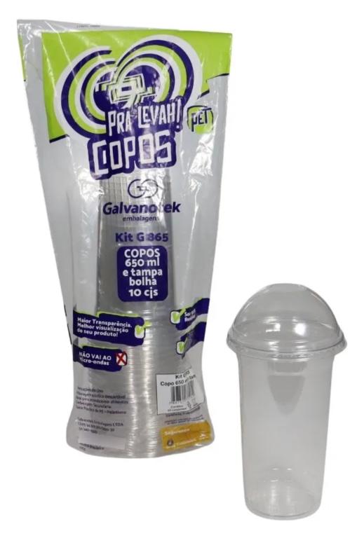 COPO C/ TAMPA BOLHA GALVANOTEK G865 500ML C/10UN