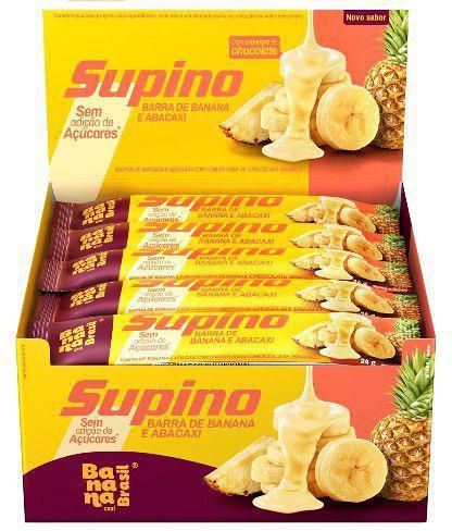 BARRA SUPINO C/ CHOCOLATE BANANA E ABACAXI 24G