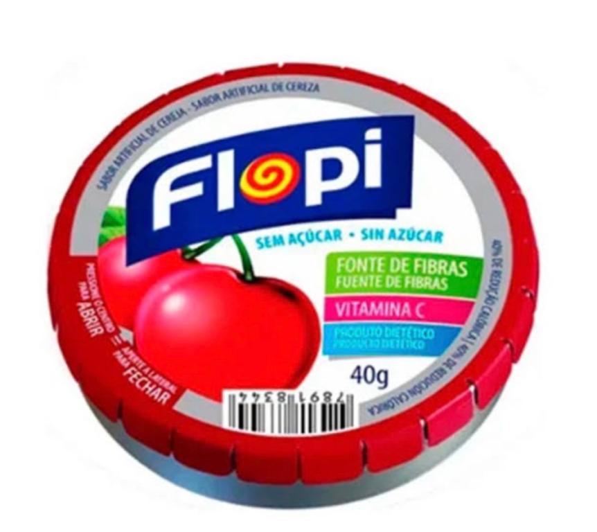 BALA FLOPI SEM ACUCAR CEREJA 40G