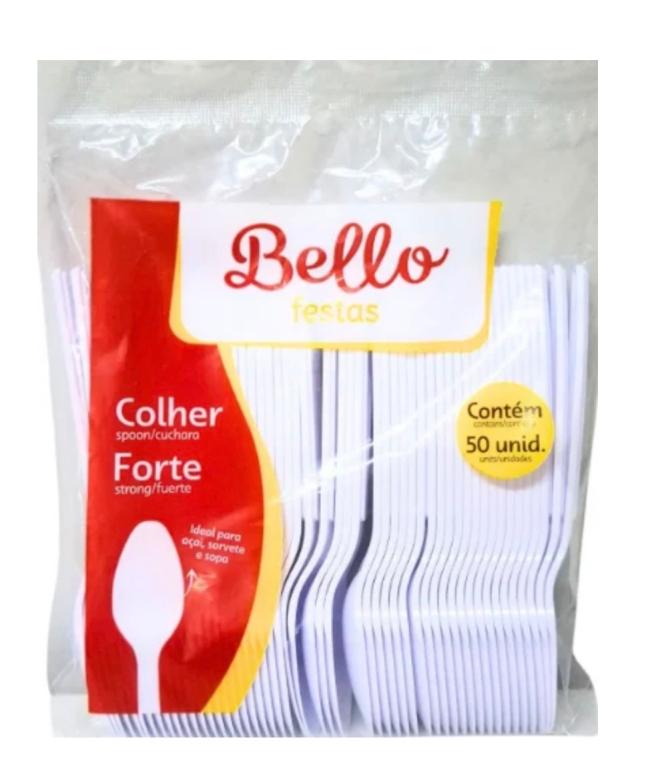 COLHER REFEICAO MASTER BELLO FESTAS BRANCA C/50UN