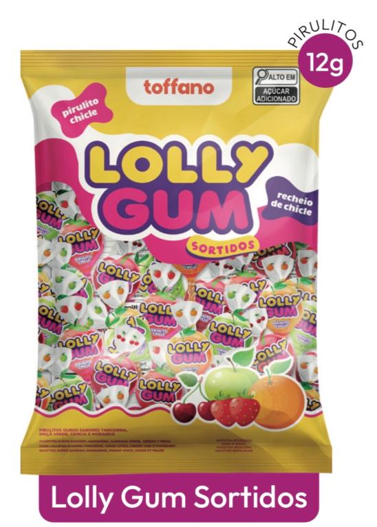 PIRULITO TOFFANO LOLLY GUM SORTIDO 600G