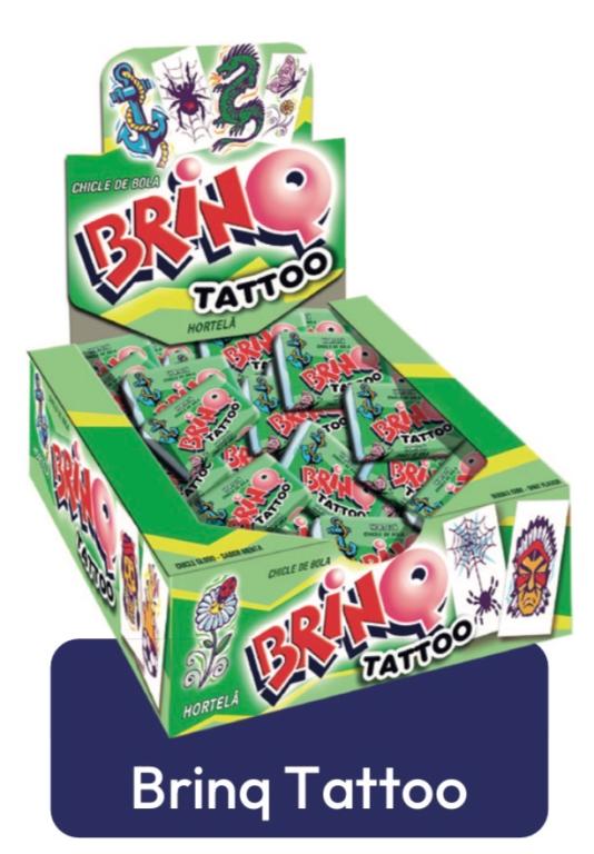 CHICLE TOFFANO BRINQ TATTOO HORTELA 350G