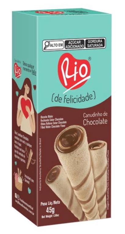 WAFER RIO CANUDINHO RECHEADO CHOCOLATE 45G