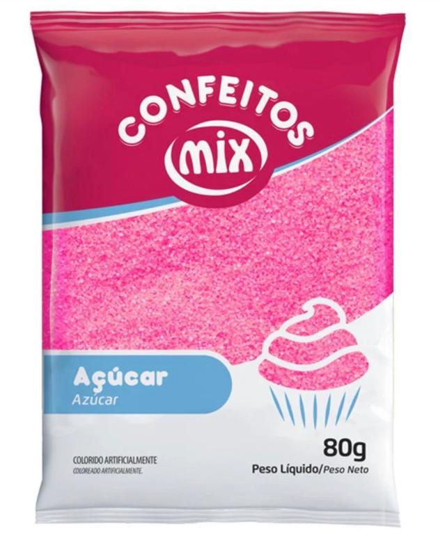 ACUCAR CRISTAL MIX ROSA 80G