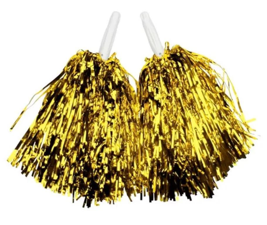 POMPOM METALIZADO DOURADO C/02UN