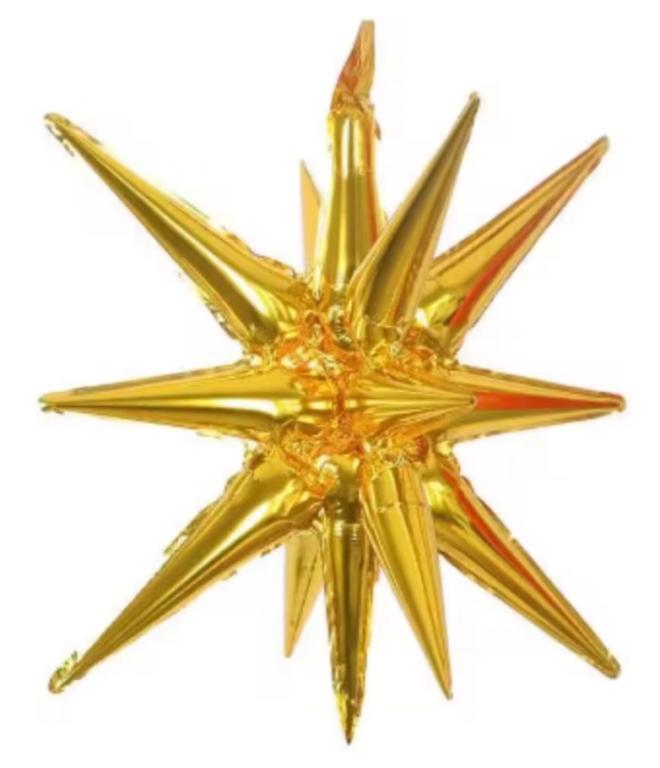BALAO METALIZADO ESTRELA TETO DOURADO 51X51CM