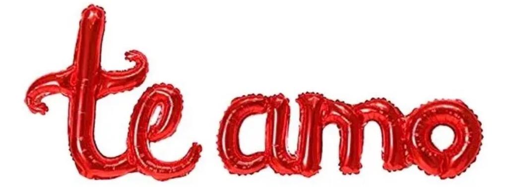 BALAO METALIZADO TE AMO VERMELHO