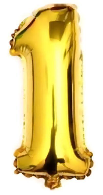BALAO METALIZADO NUMERO DOURADO 75CM N°1 PONTO