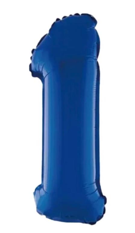 BALAO METALIZADO NUMERO AZUL 75CM N°1 PONTO