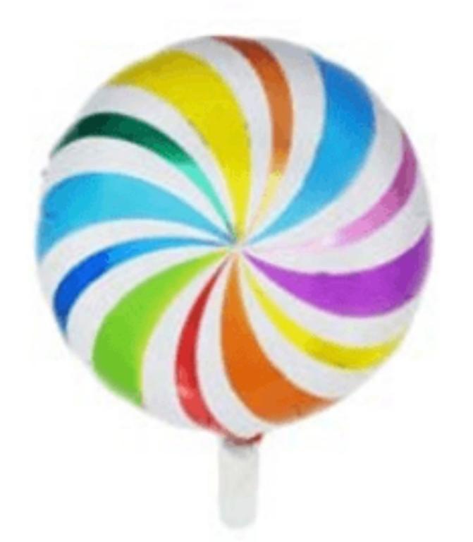 BALAO METALIZADO PIRULITO COLORIDO 45CM