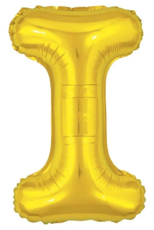 BALAO LETRA (I) DOURADO 40CM PONTO