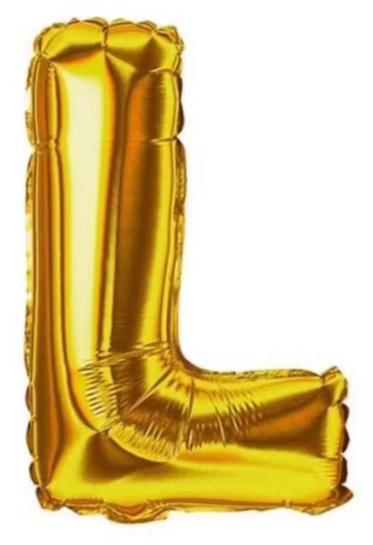 BALAO LETRA (L) DOURADO 40CM PONTO