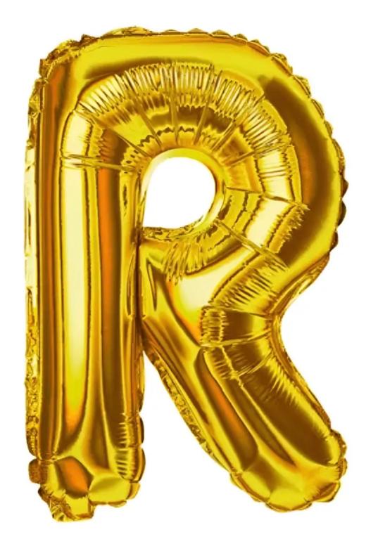 BALAO LETRA (R) DOURADO 40CM PONTO
