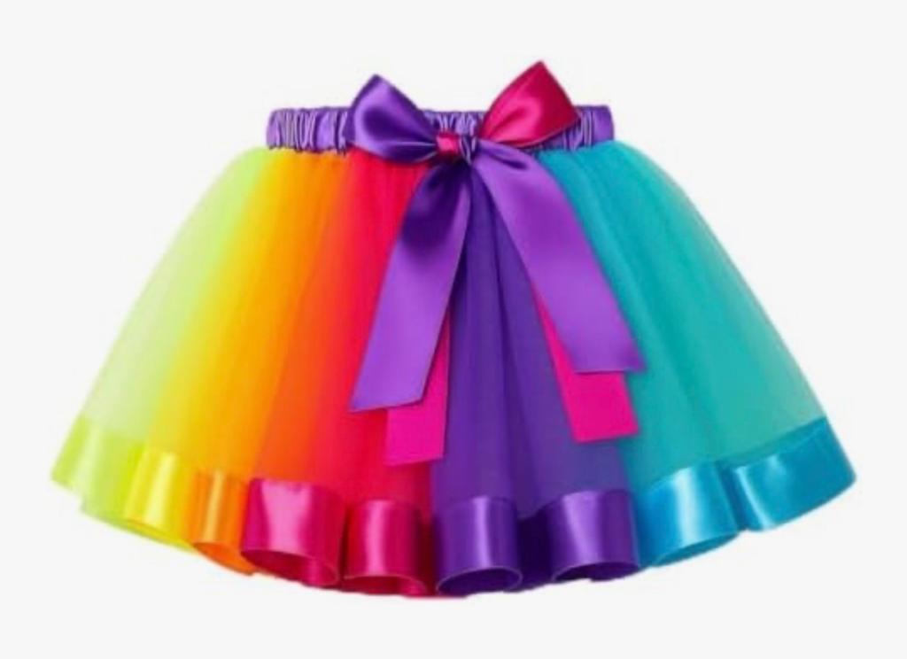 SAIA DE TULE C/ LACO COLORIDA 30CM