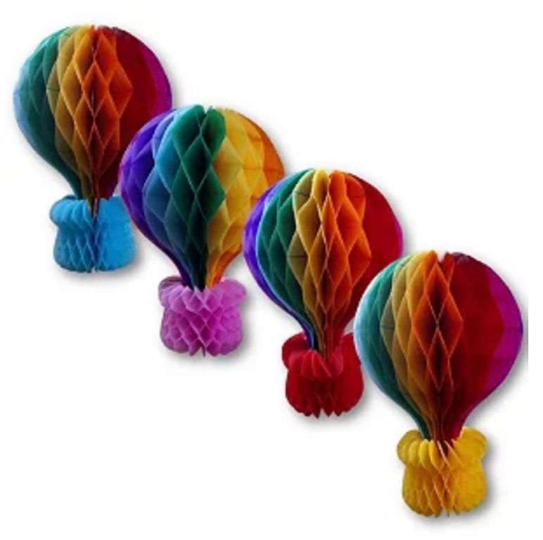 BALAO JUNINO ORIGAMI DE PAPEL ARCO IRIS 35CM