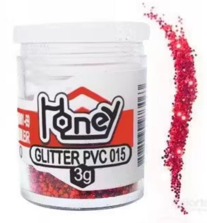 GLITTER PVC HONEY VERMELHO 3G