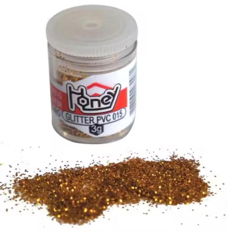 GLITTER PVC HONEY OURO 3G