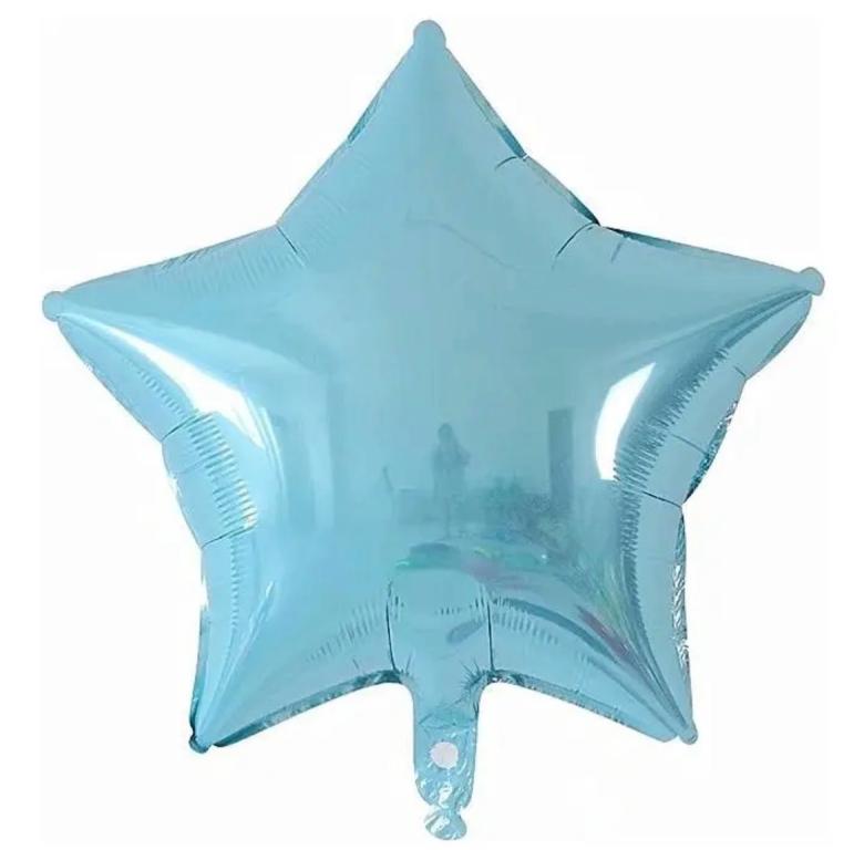 BALAO METALIZADO ESTRELA AZUL CLARO 45CM