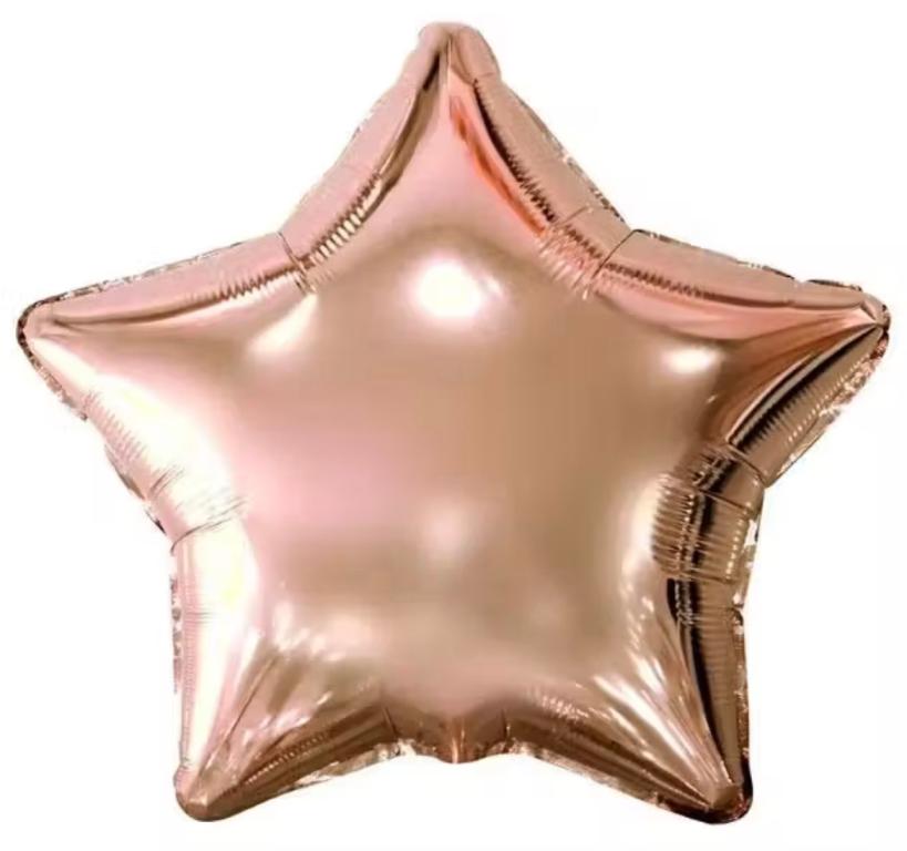 BALAO METALIZADO ESTRELA ROSE GOLD 25CM