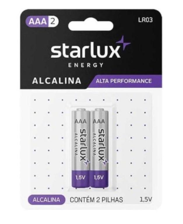 PILHA STARLUX ENERGY ALCALINA AAA C/02UN