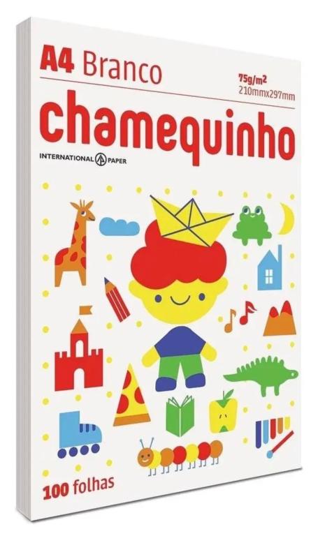 PAPEL A4 CHAMEQUINHO BRANCO C/100FL