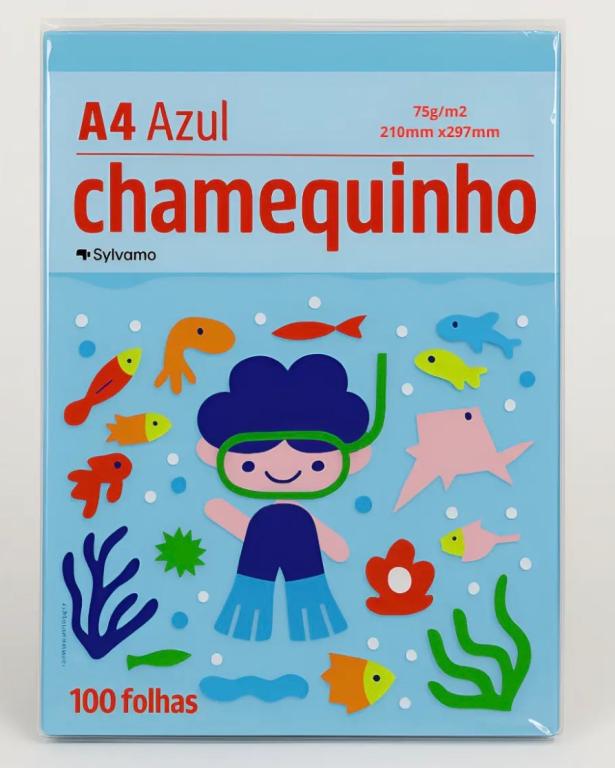 PAPEL A4 CHAMEQUINHO AZUL C/100FL
