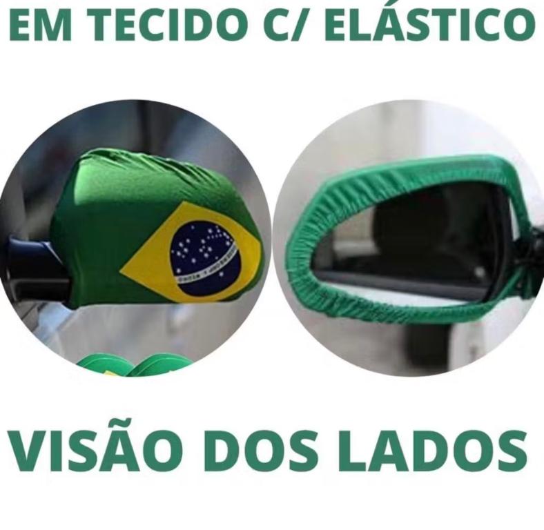 BANDEIRA PARA RETROVISOR 30X32CM BRASIL C/2UN
