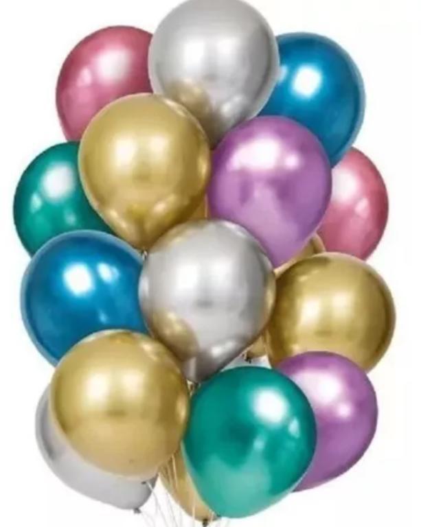 BALAO FESTBALL CROMADO N°9 PRATA C/25UN