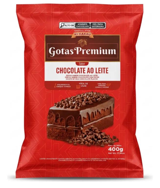 GOTAS PREMIUM KIKAKAU CHOCOLATE AO LEITE 400G