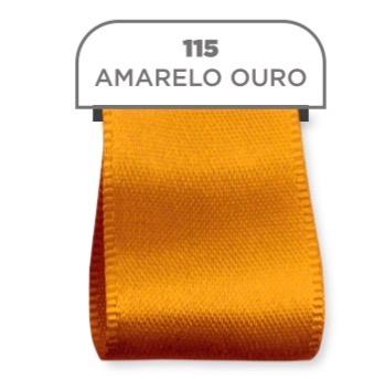 FITA DE CETIM GITEX 07MM AMARELO OURO REF. 115 C/10MT