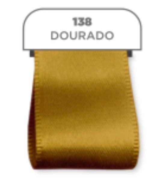 FITA DE CETIM GITEX 22MM DOURADO REF. 138 C/10MT