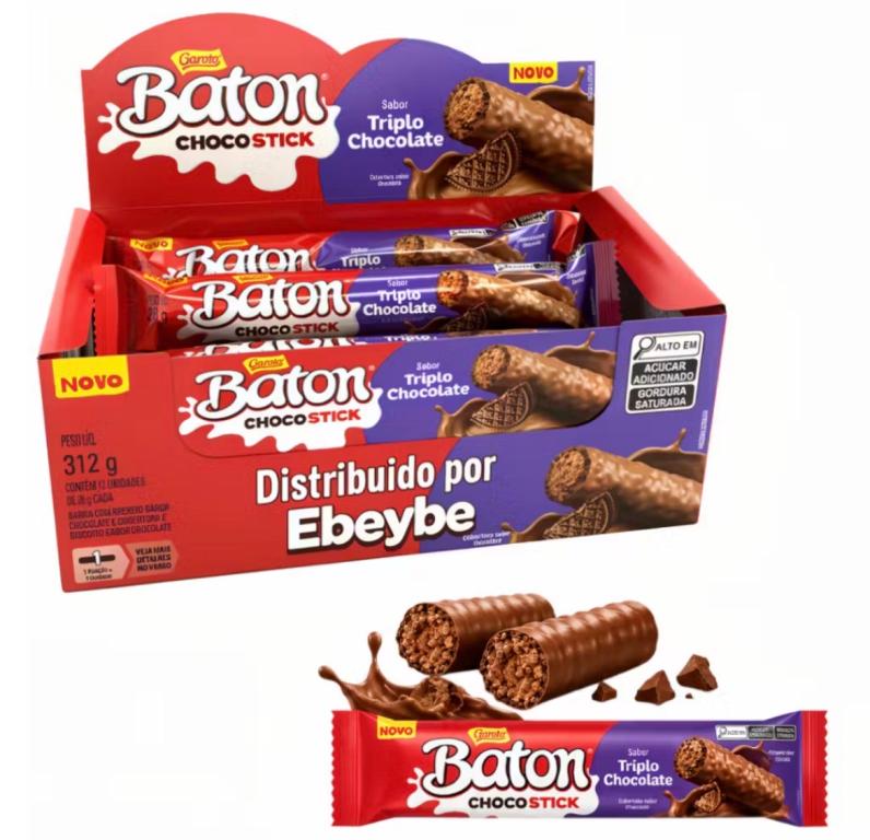 BATON GAROTO STICK TRIPLO CHOCOLATE 26G