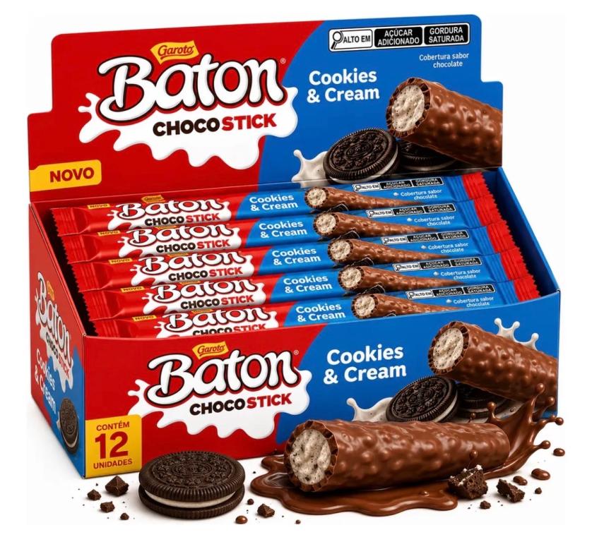 BATON GAROTO STICK TRIPLO COOKIES & CREAM 26G