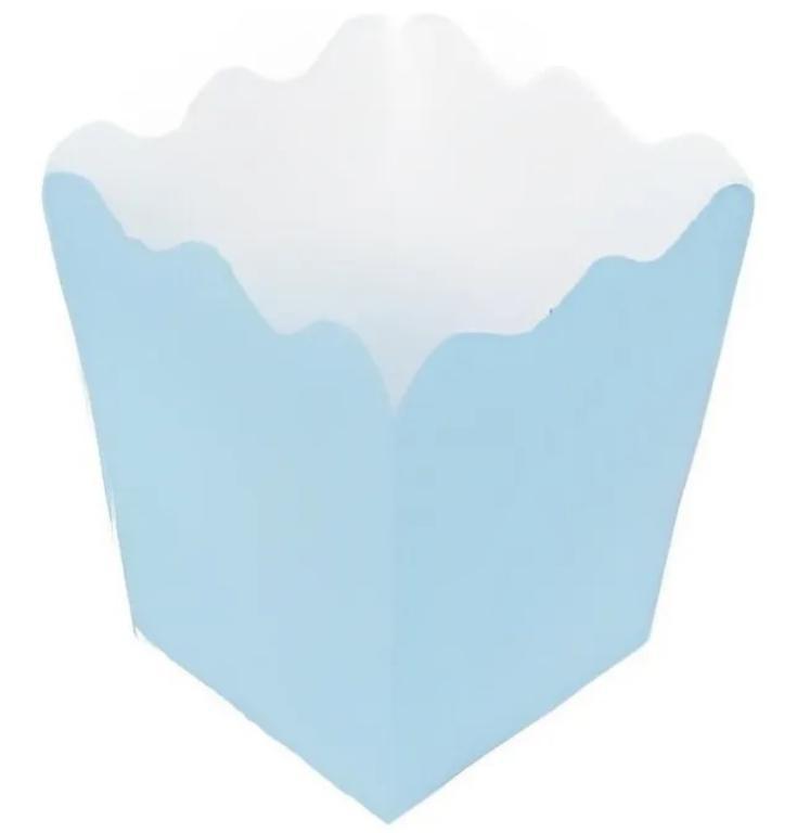 CACHEPOT PAPEL PEQUENO 9X9 AZUL BEBE C/10UN