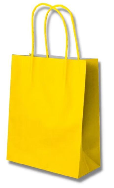 SACOLA PAPEL SURPRESA 18X22X9 AMARELO