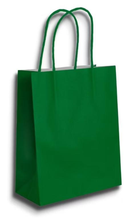 SACOLA PAPEL SURPRESA 18X22X9 VERDE BANDEIRA