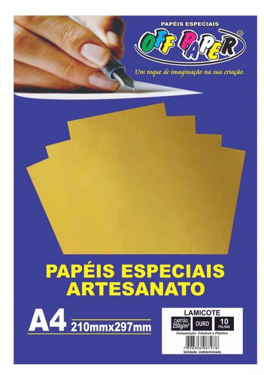 PAPEL LAMICOTE OURO 250G A4